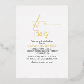 Invitation En Aluminium Luxe Gold est un Baby shower garçon (Recto)