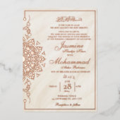 Invitation En Aluminium Luxe Gold Mandala Mariage musulman Nikah (Recto)