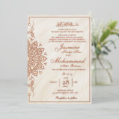 Invitation En Aluminium Luxe Gold Mandala Mariage musulman Nikah (Debout devant)