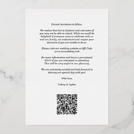 Invitation En Aluminium Luxe Golden Ivi Feuilles Oval Frame Chic Photo (Verso)