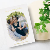 Invitation En Aluminium Luxe Golden Ivi Feuilles Oval Frame Chic Photo
