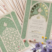 Invitation En Aluminium Luxe Mariage de laque islamique Sage Green