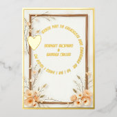 Invitation En Aluminium Luxe or Botanique Mariage rustique (Recto)