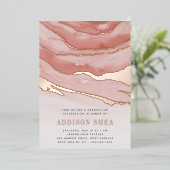 Invitation En Aluminium Luxe Pink Marble Party de graduation (Debout devant)