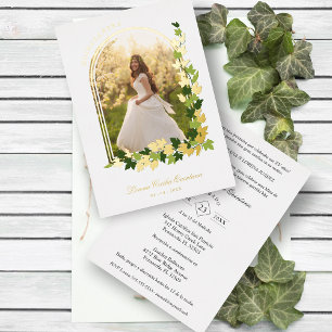 Invitation En Aluminium Luxe Romantique Ivy Arch espagnol Quinceañera Phot
