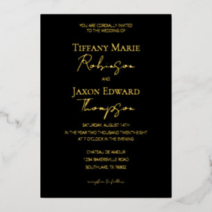 Invitation En Aluminium Luxe Royal Purple et Gold Elegance Mariage