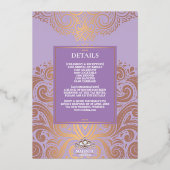 Invitation En Aluminium LuxGlitter Lavender PinkGold Ganesha Mariage hindo (Verso)