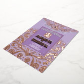 Invitation En Aluminium LuxGlitter Lavender PinkGold Ganesha Mariage hindo (Rotation)