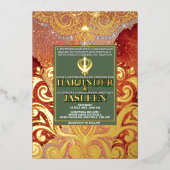 Invitation En Aluminium LuxGlitter Mariage indien Sikh Anand Karaj (Recto)
