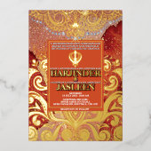 Invitation En Aluminium LuxGlitter Mariage indien Sikh Anand Karaj (Recto)