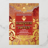 Invitation En Aluminium LuxGlitter Mariage indien Sikh Anand Karaj (Recto)