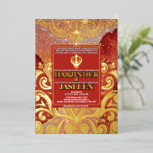Invitation En Aluminium LuxGlitter Mariage indien Sikh Anand Karaj (Debout devant)