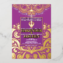 LuxGlitter Purple Gold Sikh Anand Karaj Mariage
