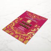 Invitation En Aluminium LuxGlitter Rose rose or Ganesha Mariage hindou (Rotation)
