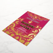 Invitation En Aluminium LuxGlitter Rose rose or Sikh Anand Karaj Mariage (Rotation)