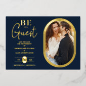 Invitation En Aluminium Luxueux cadre ovale doré Charmant Mariage photo (Recto)