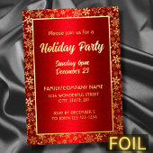 Invitation En Aluminium Luxueux Or Rouge Créer Votre Propre Script Élégant