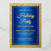 Invitation En Aluminium Luxueux Royal Blue and Gold pour toutes les occasi (Recto)