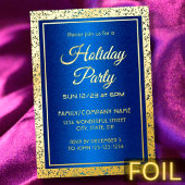Invitation En Aluminium Luxueux Royal Blue and Gold pour toutes les occasi