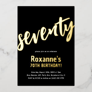 Invitation En Aluminium Luxueux 'soixante-dix' Jubilé 70 ans