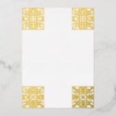 Invitation En Aluminium Luxuriant Or Foil Baroque Frame Blanc (Recto)