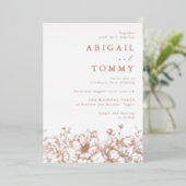 Invitation En Aluminium Luxurious Rose Gold Floral Wedding (Debout devant)