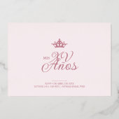 Invitation En Aluminium Luxurious Rose Gold Oval Frame Charming MIs XV (Verso)