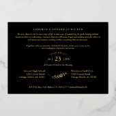 Invitation En Aluminium Luxury Double Graduation Golden Branches 2 Photos  (Verso)