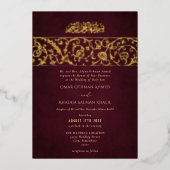 Invitation En Aluminium Luxury Floral Burgundy & Gold Islamic Wedding (Recto)
