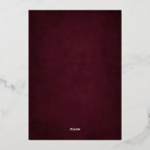 Invitation En Aluminium Luxury Floral Burgundy & Gold Islamic Wedding (Verso)