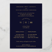 Invitation En Aluminium Luxury Modern 4 Photos Collage Navy Blue (Verso)