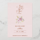 Invitation En Aluminium Luxury Wedding Spring Floral Pink Bouquet (Recto)