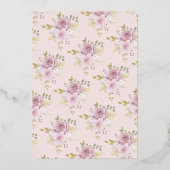 Invitation En Aluminium Luxury Wedding Spring Floral Pink Bouquet (Verso)