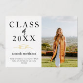 Invitation En Aluminium Lycée de base moderne de photo-foil (Recto)