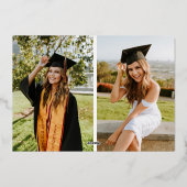 Invitation En Aluminium Lycée de base moderne de photo-foil (Verso)