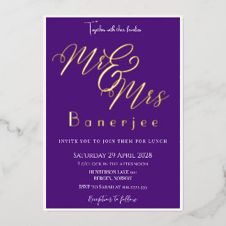 Invitation En Aluminium M. et Mme Royal Purple + Bordure