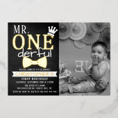 Invitation En Aluminium M. ONEderful 1st Birthday Photo Real (Recto)