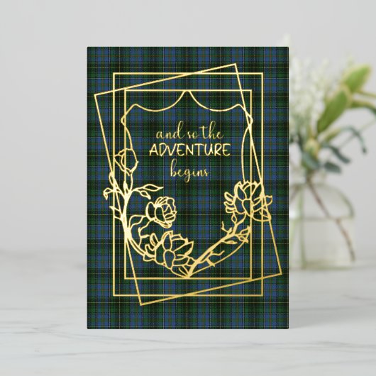 Invitation En Aluminium MacInnis Tartan Plaid Mariage (Debout devant)