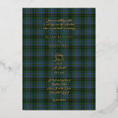Invitation En Aluminium MacInnis Tartan Plaid Mariage (Verso)