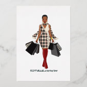 Invitation En Aluminium Magazine Couverture Shopping Fille fête d'annivers (Verso)