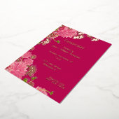 Invitation En Aluminium Magenta floral doré (Rotation)