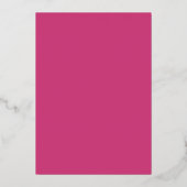 Invitation En Aluminium Magenta Rose Real Gold Fhuile Mariage damassé (Verso)