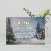 Invitation En Aluminium Magic Castle Fairytale Mariage (Debout devant)