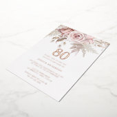 Invitation En Aluminium Magnifique Blush Dusty Rose 80e Anniversaire Rose  (Rotation)