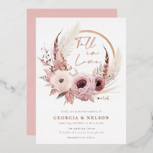 Invitation En Aluminium Magnifique Mariage Bohème Automne Rose Gold