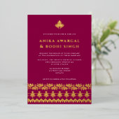 Invitation En Aluminium Magnifique Mariage frontalier indien orné VRAI (Debout devant)