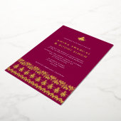 Invitation En Aluminium Magnifique Mariage frontalier indien orné VRAI (Rotation)