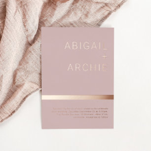 Invitation En Aluminium Magnifique mariage minimaliste rose gold poussiére