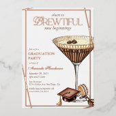 Invitation En Aluminium Magnifique Martini Espresso de remise de diplôme (Recto)