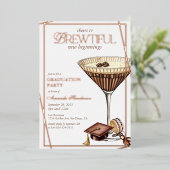 Invitation En Aluminium Magnifique Martini Espresso de remise de diplôme (Debout devant)